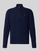 Polo Ralph Lauren Strickpullover aus Baumwoll-Kaschmir-Mix mit Stehkra...
