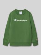 CHAMPION Sweatshirt mit Label-Print in Hellgruen, Größe 128
