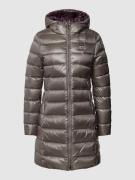 Blauer Usa Steppmantel mit Stehkragen in Dunkelgrau, Größe XL