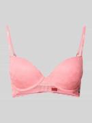 HUGO Push Up BH mit gemusterter Spitze in Pink, Größe 70B