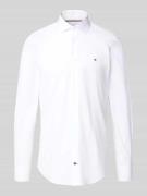 Tommy Hilfiger Tailored Slim Fit Businesshemd aus Baumwoll-Mix in Weis...