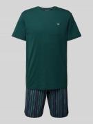 Emporio Armani Pyjama mit Logo-Stitching in Bottle, Größe XL