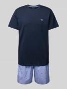 Emporio Armani Pyjama mit Logo-Stitchings in Marine, Größe L