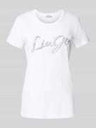 Liu Jo White T-Shirt mit Label-Print in Weiss, Größe L