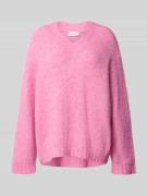 American Vintage Strickpullover mit gerippten Abschlüssen in Rosa, Grö...