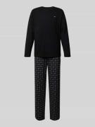 Emporio Armani Pyjama mit Logo-Stitching in Black, Größe L