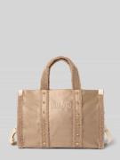 Liu Jo White Tote Bag mit Label-Stitching in Sand, Größe 1