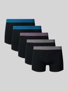 Schiesser Trunks mit Label-Bund im 5er-Pack in Black, Größe L