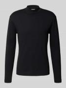 Drykorn Longsleeve mit Stehkragen Modell 'MORITZO' in Black, Größe L