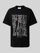 Sixth June T-Shirt mit Strasssteinbesatz in Black, Größe M