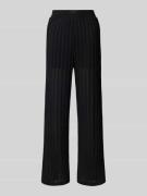 QS Stoffhose mit Streifenmuster in Black, Größe 38