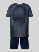 Schiesser Pyjama mit geripptem Rundhalsausschnitt in Anthrazit, Größe ...