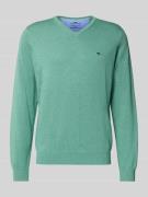 Fynch-Hatton Strickpullover mit Logo-Detail in Schilf, Größe L
