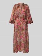 Rich & Royal Midikleid mit Puffärmeln in Bordeaux, Größe 36