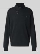 Polo Ralph Lauren Longsleeve mit Stehkragen in Black, Größe L