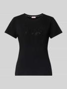 LIU JO SPORT T-Shirt mit Strasssteinbesatz in Black, Größe L