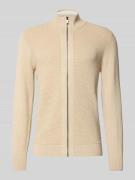 MCNEAL Strickjacke mit Stehkragen in Sand Melange, Größe XL