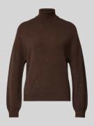 Liu Jo White Strickpullover mit Rollkragen in Schoko, Größe XS