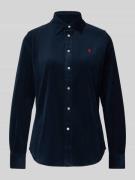 Polo Ralph Lauren Hemdbluse mit Label-Stitching in Marine, Größe 34