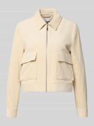 comma Blazer mit Reißverschluss und Pattentaschen in Sand, Größe 34