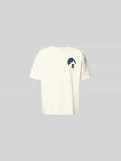 RHUDE Regular Fit T-Shirt mit Logo-Print in Offwhite, Größe M