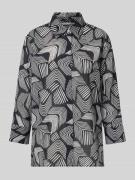 OPUS Regular Fit Bluse aus Viskose mit verdeckter Knopfleiste in Dunke...