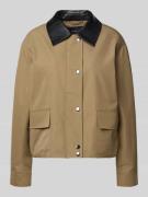 Oui Jacke mit Umlegekragen in Khaki, Größe 34