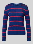 Polo Ralph Lauren Strickpullover mi Zopfmuster in Marine, Größe L