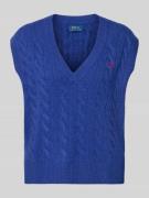 Polo Ralph Lauren Strickpullunder mit Zopfmuster in Blau, Größe L
