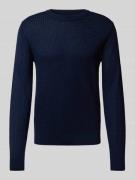 Manuel Ritz Strickpullover mit Rundhalsausschnitt in Marine, Größe L
