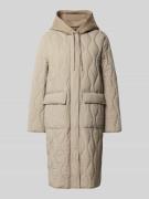 Jake*s Casual Steppmantel mit Kapuze in Mud, Größe 36