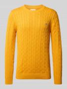 Gant Strickpullover mit gerippten Abschlüssen in GELB, Größe L