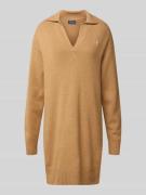 Polo Ralph Lauren Wollkleid mit Logo-Stitching in Camel, Größe L