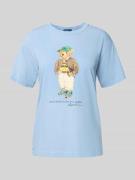 Polo Ralph Lauren T-Shirt mit Label-Motiv-Print in Hellblau, Größe L