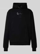 KARL KANI Hoodie mit Label-Stitching in Black, Größe S