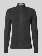 MCNEAL Strickjacke mit Stehkragen in Dunkelgrau Melange, Größe XL