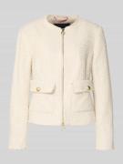 WHITE LABEL Blazer in Bouclé-Optik mit Rundhalsausschnitt in Ecru, Grö...