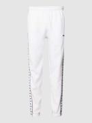 Lacoste Sweatpants mit Label-Streifen in Weiss, Größe XXL