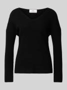 Fynch-Hatton Kaschmirstrickpullover mit V-Ausschnitt in Black, Größe S