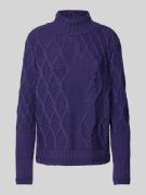 monari Strickpullover mit gerippten Abschlüssen in Lila, Größe 40
