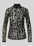 Marc Cain Longsleeve mit Stehkragen in Khaki, Größe 44