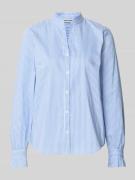 More & More Regular Fit Hemdbluse mit Stehkragen in Hellblau, Größe 34