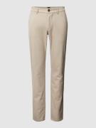 BOSS Orange Slim Fit Chino mit Hahnentrittmuster in Oliv, Größe 38/32
