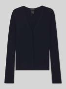 BOSS Slim Fit Strickjacke aus Schurwolle in Marine, Größe L