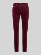 Marc Cain Skinny Fit Stoffhose mit Zier-Stitching in Bordeaux, Größe 3...