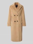 Marc Cain Regular Fit Mantel aus Teddyfell in Maxilänge in Camel, Größ...