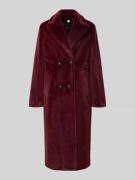 Marc Cain Regular Fit Mantel aus Teddyfell in Maxilänge in Bordeaux, G...