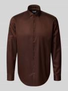 Jake*s Regular Fit Business-Hemd mit Knopfleiste in Hazel, Größe 39/40
