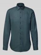 Jake*s Slim Fit Business-Hemd mit Knopfleiste in Bottle, Größe 45/46