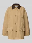 Jake*s Casual Jacke mit Knopfleiste und Pattentaschen in Sand, Größe 3...